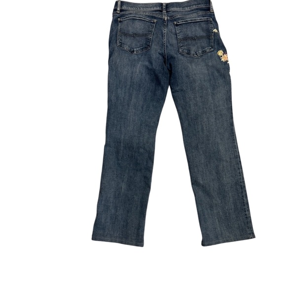 Lucky Brand Sweet Mid Rise Straight Jeans 8/29 Embroidered Floral - Picture 8 of 10